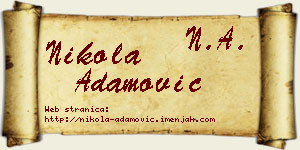 Nikola Adamović vizit kartica